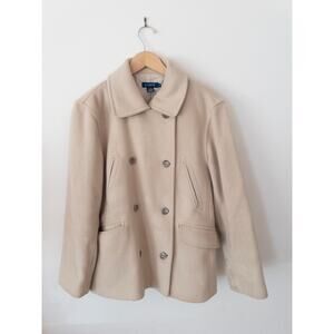 J. Crew Cashmere Wool Blend Women's Peacoat Tan Size Medium